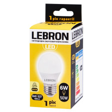 Лампа Lebron світлодіодна G45 6W Е27 3000K mini slide 1