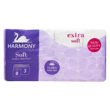 Туалетний папір Harmony Flora 3 шари 8шт mini slide 1