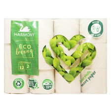 Папір туалетний Harmony Eco Loving тришаровий 12шт mini slide 1