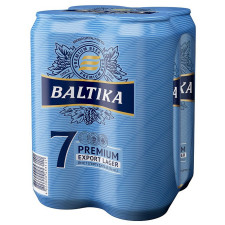 Пиво Балтика №7 Преміум світле 5.4%об. 4х500мл mini slide 1