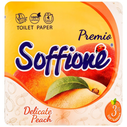 Туалетная бумага Soffione Delicate Peach трехслойная 4шт