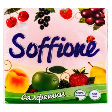 Серветки паперові Soffione одношарові рожеві 33х33см 100шт mini slide 1