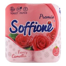 Туалетний папір Soffione Fancy Camellia трьохшаровий 4шт mini slide 1