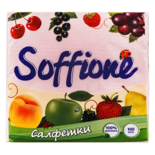 Серветки Soffione паперові одношарові рожеві 33х33см 100шт mini slide 1
