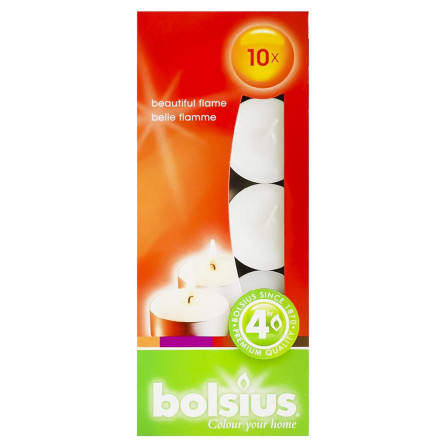 Свечи - таблетки Bolsius белые 10шт slide 1