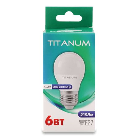 Лампа Titanum LED G45 6W 4100K E27