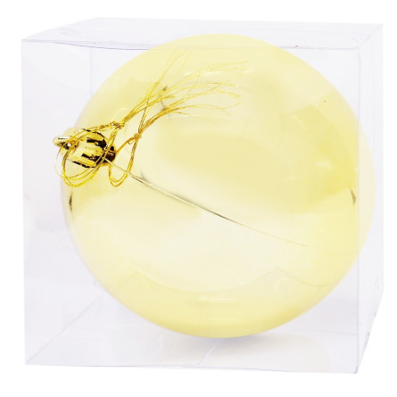 Куля новорічна Novogod'ko, пластик, 10 cм, золото, глянець