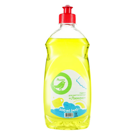 Жидкость Ашан Лимон для мытья посуды 0,5л