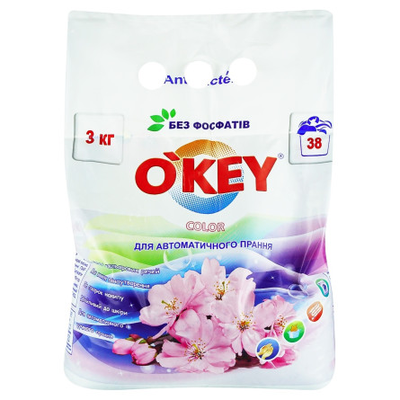 Пральний порошок O'key Antibacterial Color Квітковий букет для автоматичного прання 3кг slide 1