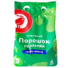 Пральний порошок Auchan Гірська свіжість безфосфатний автомат 3кг mini slide 1