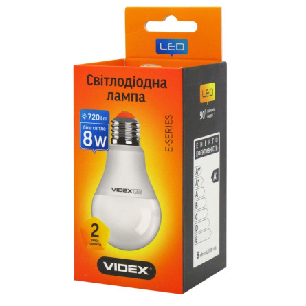 Лампа світлодіодна Videx A60e 8W E27 4100K