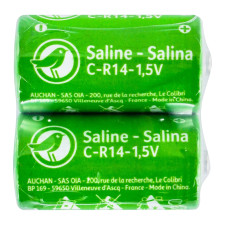 Батарейки соляные Auchan R14С 2шт mini slide 1