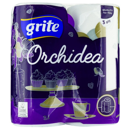 Рушники паперові Grite Orchidea Gold тришарові 65відривів 2шт