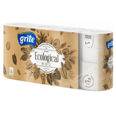 Туалетний папір Grite Plius Ecological тришаровий 8шт