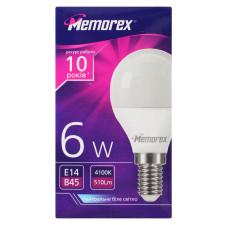 Лампа Memorex світлодіодна G45 6W E14 4100K mini slide 1
