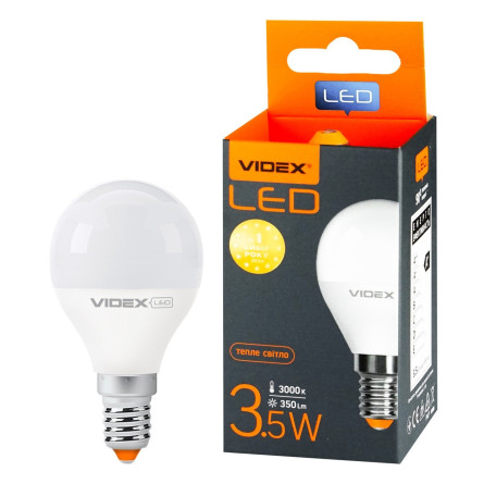 Лампа светодиодная Videx G45e 3.5W E14 3000K