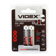 Аккумулятор Videx ААА HR03 600mAh 2шт mini slide 1