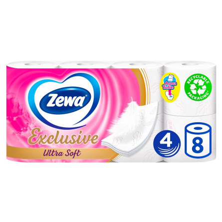 Папір туалетний Zewa Exclusive Ultra Soft 4-х шаровий 8шт