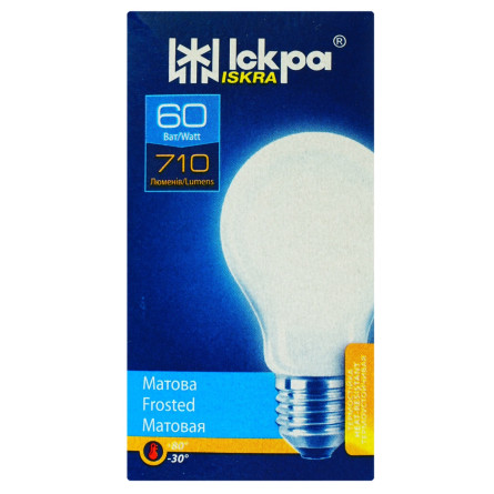 Лампа Іскра матова А50 230В 60Вт Е27 slide 1
