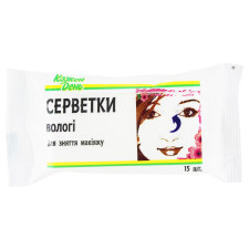 Вологі серветки Ашан для зняття макіяжу 15шт mini slide 1