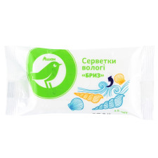 Серветки Ашан вологі Бриз 15шт mini slide 1