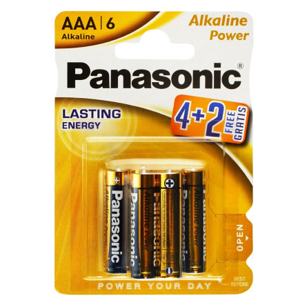 Батарейка Panasonic Alkaline AAA 4+2шт