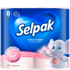 Папір туалетний Selpak Perfumed з ароматом Пудра тришаровий 8шт mini slide 1