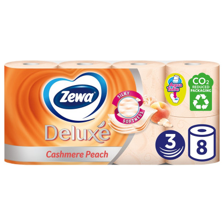 Туалетная бумага Zewa Deluxe Персик трехслойная 8шт