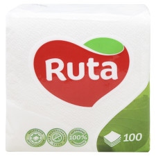 Серветки Ruta одношарові білі 24х24см 100шт mini slide 1