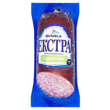 Колбаса Biovela Сервелат Экстра полукопченая 400г mini slide 1
