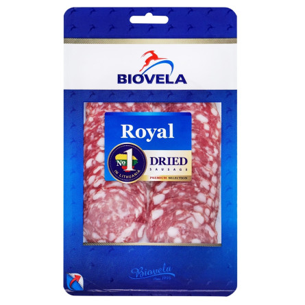 Ковбаса Biovela Royal сиров'ялена нарізка 90г