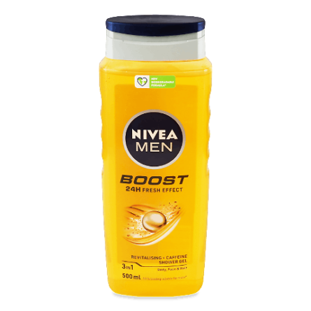 Гель для душу Nivea Men Boost для обличчя, тіла і волосся 3 в 1