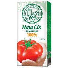 Сік Наш Сік томатний з сіллю 0,33л mini slide 1