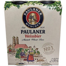 Упаковка пива Paulaner Weissbier світле нефільтроване 5.5% 0.5 л x 4 шт mini slide 1