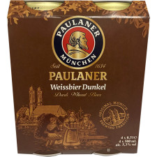 Упаковка пива Paulaner Dunkel Hefe-Weissbier темне нефільтроване 5.3% 0.5 л x 4 шт mini slide 1