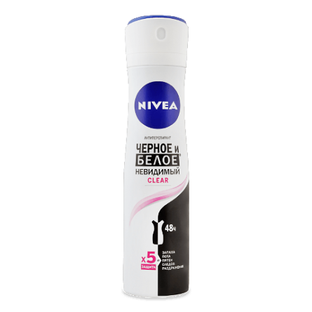Дезодорант-спрей Nivea Clear «Невидимий захист для чорного і білого» slide 1