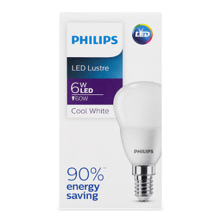 Лампа Philips Ecohome LED Lustre 6W 4000k E14 slide 1
