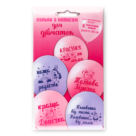 Кульки повітряні Party Favors з написом для дівчаток