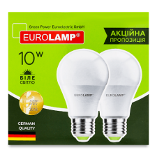 Лампа Eurolamp LED ЕКО А60 10W 4000K E27 1+1 mini slide 1