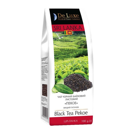 Чай 100г De Luxe Foods & amp;Goods Selected чорний цейлонський середній лист Пекое