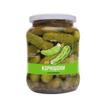 Огірки корнішони 450 г Своя Лінія мариновані mini slide 1