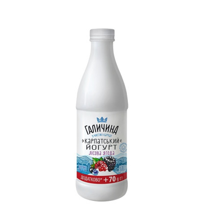 Йогурт 0,87 кг Галичина Лесная ягода 2,2%