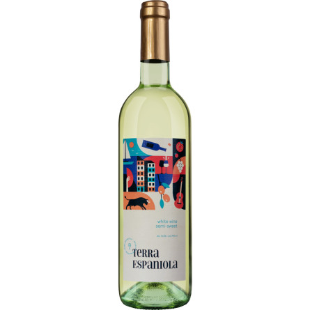 Вино Terra Espaniola белое полусладкое 10.5% 0.75 л