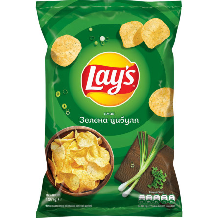 Чіпси картопляні Lay's зі смаком зеленої цибулі 120 г