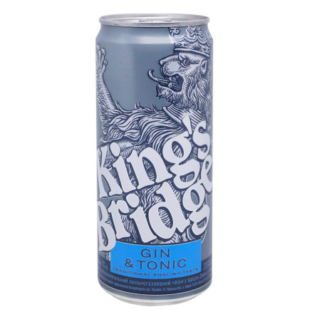 Напій слабоалкогольний King's Bridge Gin Tonic 0,33л з/б