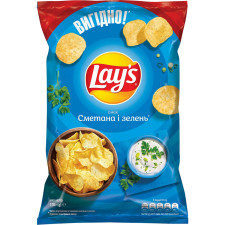 Чипсы картофельные Lay's со вкусом сметаны и зелени 170 г mini slide 1
