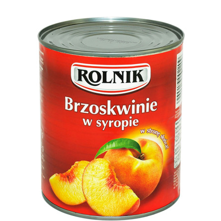Персики половинками в сиропі, Rolnik, 850мл