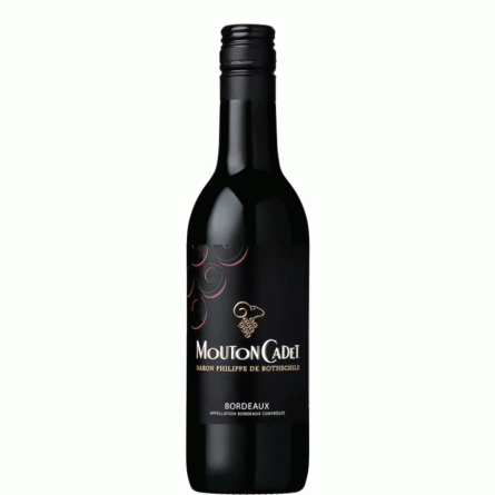 Вино Бордо Руж, Мутон Каде / Bordeaux Rouge, Mouton Cadet, красное сухое 0.187л