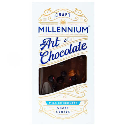 Шоколад Millennium Craft Series молочний з кеш'ю фундуком мигдалем та смородиною 100г slide 1