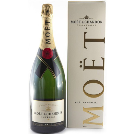 Шампанское Моэт Шандо, Империал / Moet & Chandon, Imperial, белое брют 12% 1.5л в подарочной коробке